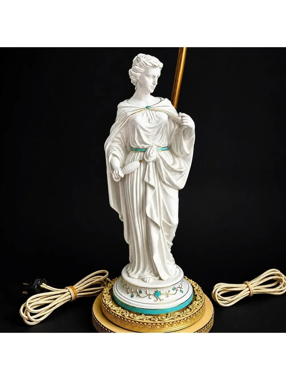 Set of 2 Vintage Classical Greek Goddess Table Lamps 28